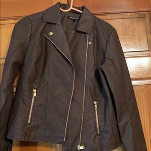 Brown leather fashion jacket